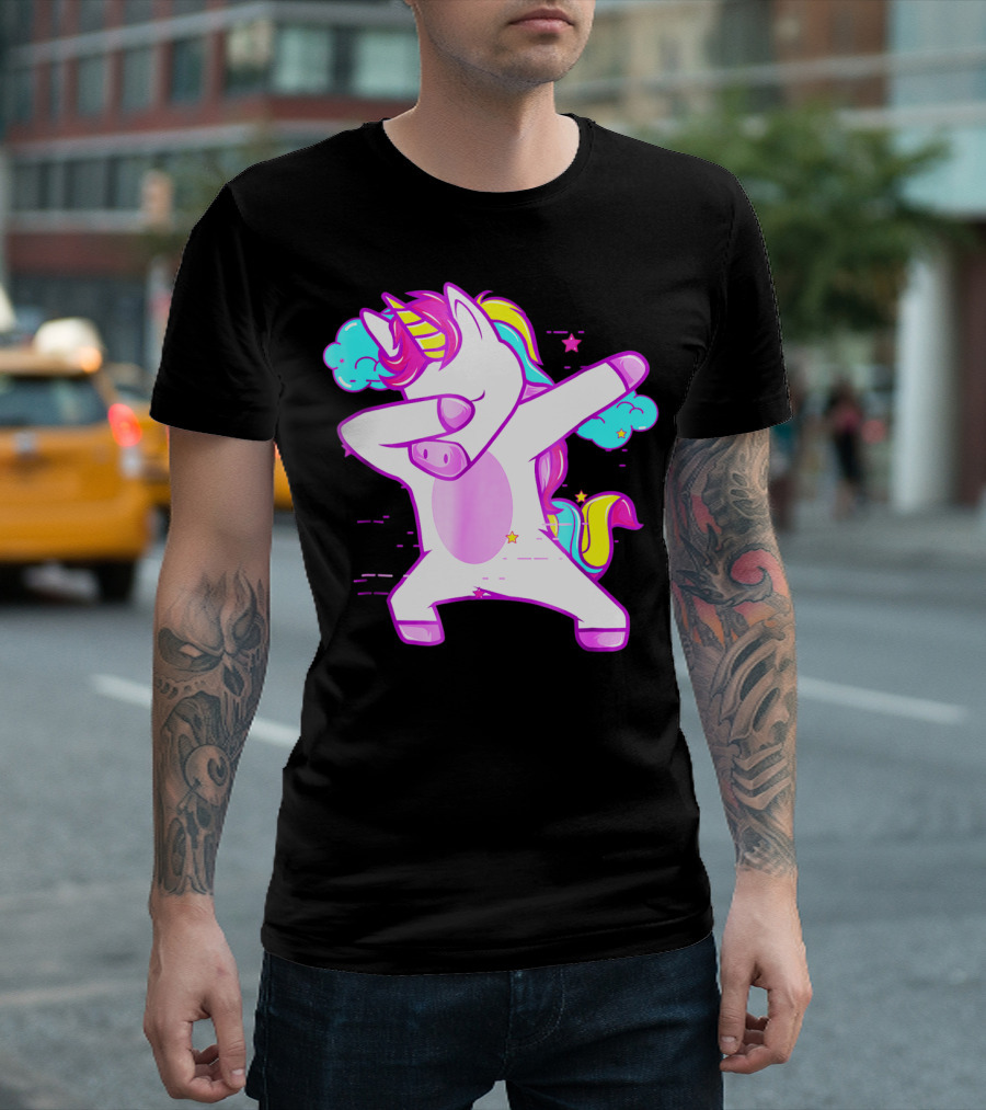 Dabbing Unicorn Dab Girls Boys Adults Rainbow Fantasy T-Shirt