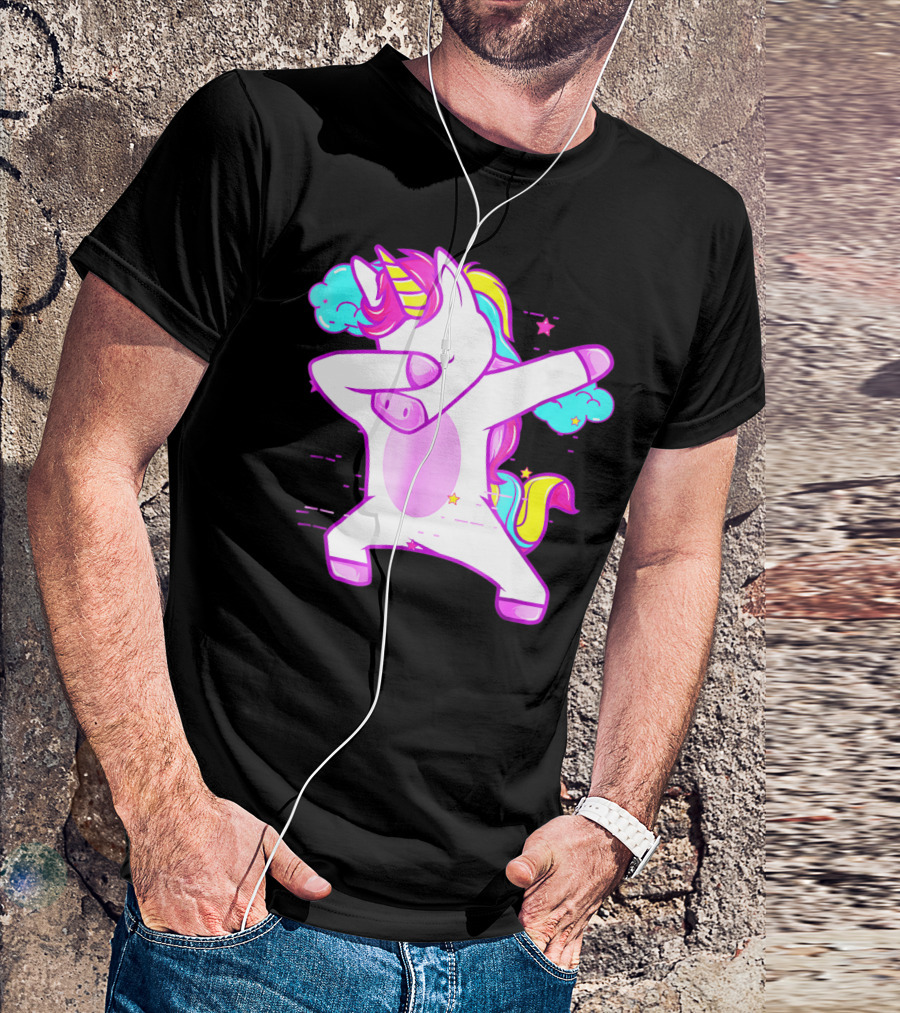 Dabbing Unicorn Dab Girls Boys Adults Rainbow Fantasy T-Shirt
