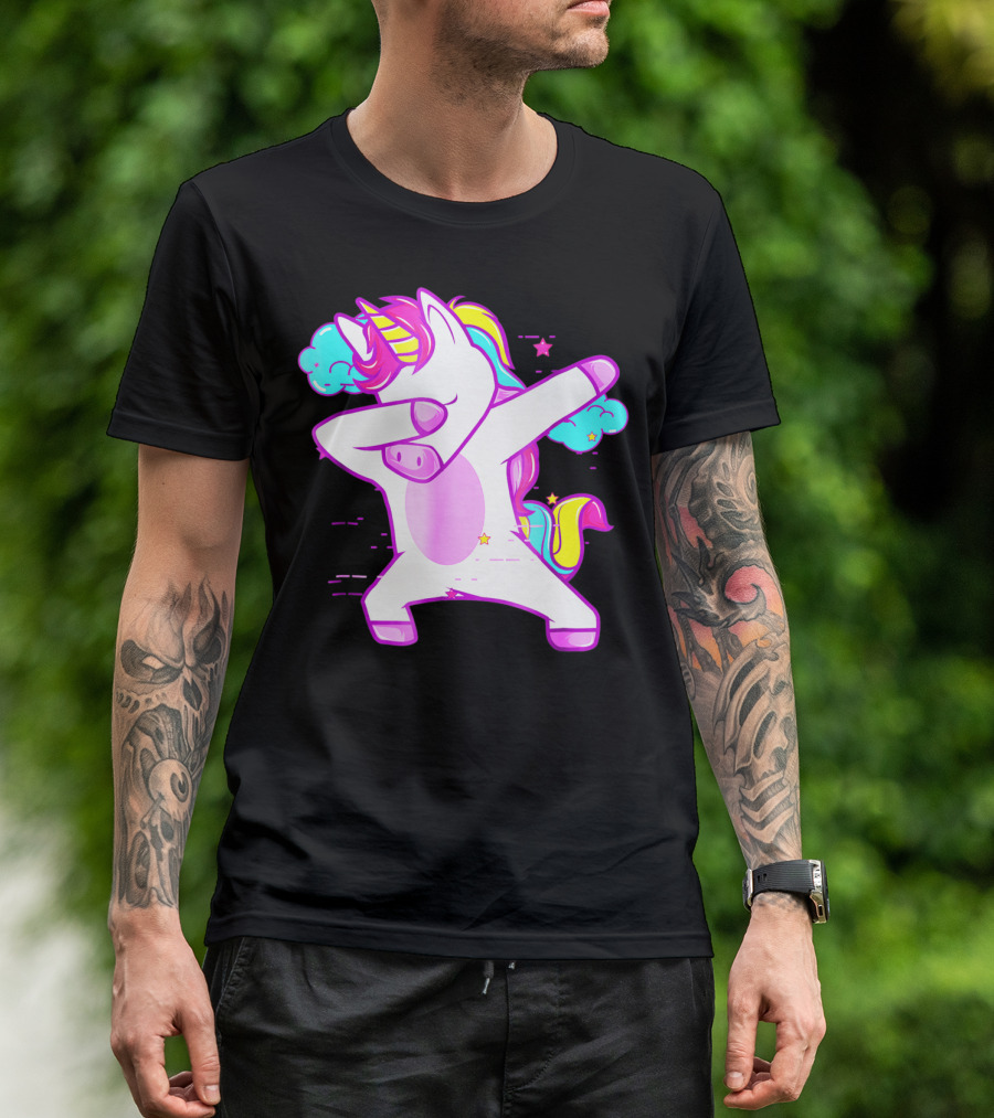 Dabbing Unicorn Dab Girls Boys Adults Rainbow Fantasy T-Shirt