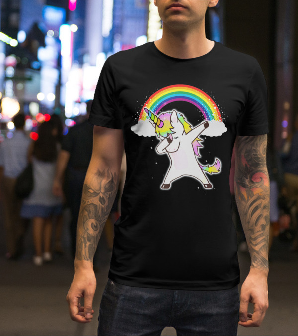 Funny Rainbow Squad Unicorn Dab Dance T-Shirt