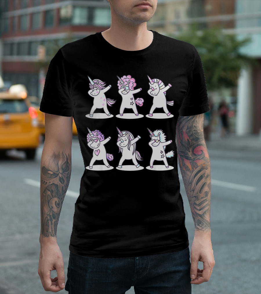 Dabbing Unicorns Funny Unicorn Birthday T-Shirt