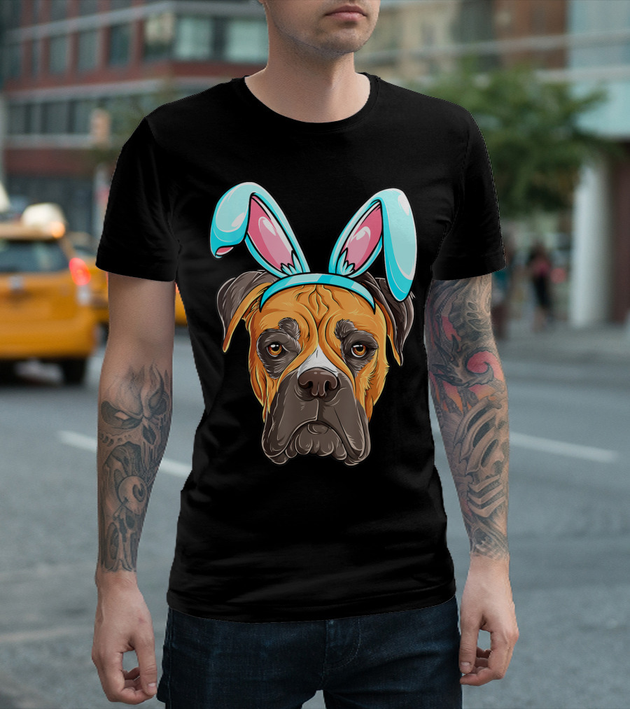 Easter Bunny Dog Boxer T-Shirt