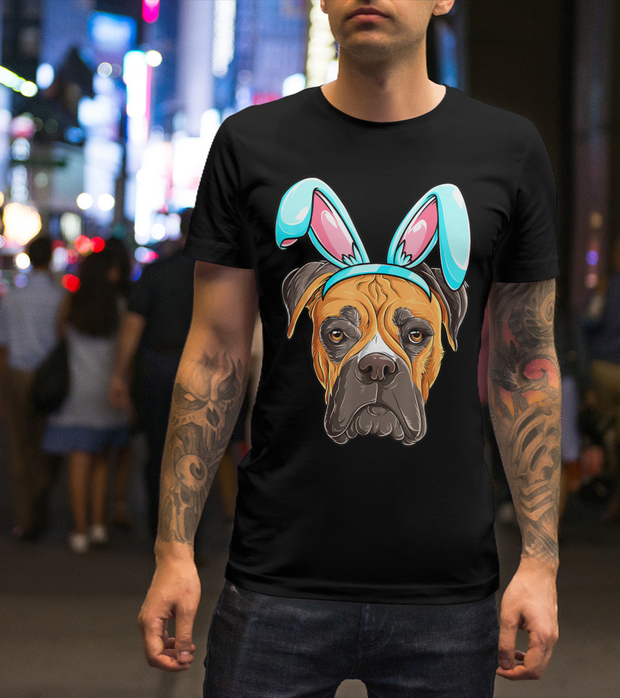 Easter Bunny Dog Boxer T-Shirt