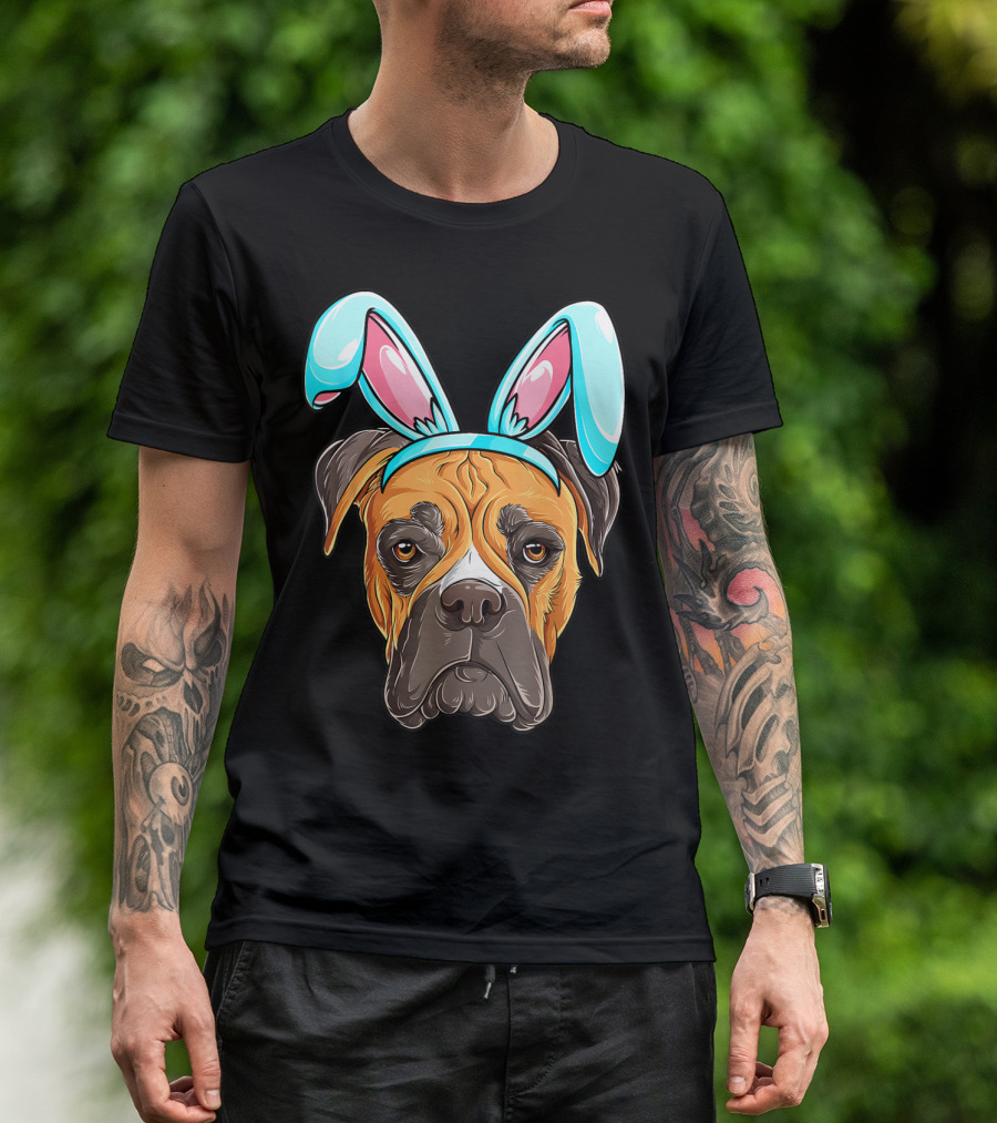 Easter Bunny Dog Boxer T-Shirt