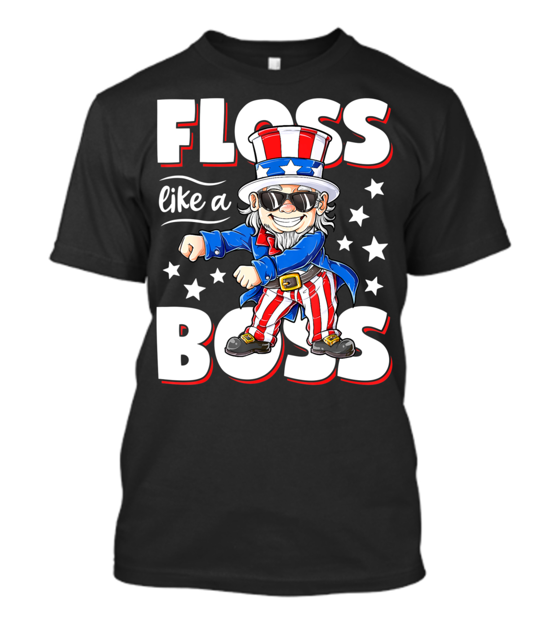 Floss Like A Boss Uncle Sam 4th Of July Kids Boys Girl T-Shirt
