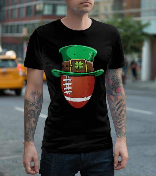 Football Leprechaun Hat St Patricks Day Boys T-Shirt