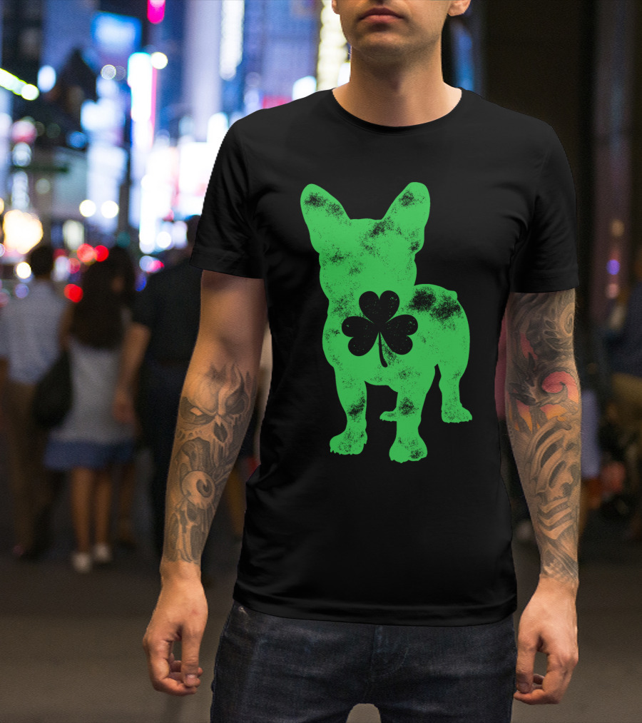 French Bulldog Shamrock St Patricks Day Men Dog T-Shirt