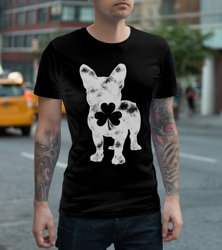 French Bulldog St Patricks Day Shamrock Dog Men T-Shirt