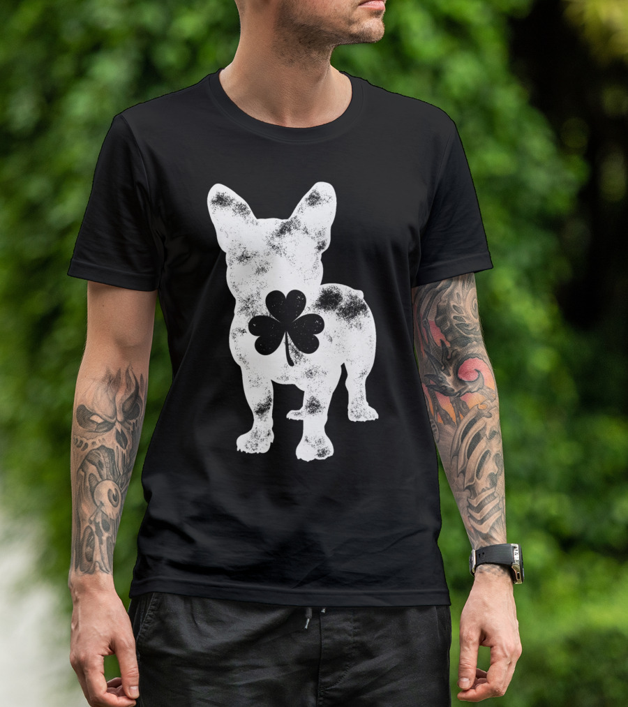 French Bulldog St Patricks Day Shamrock Dog Men T-Shirt