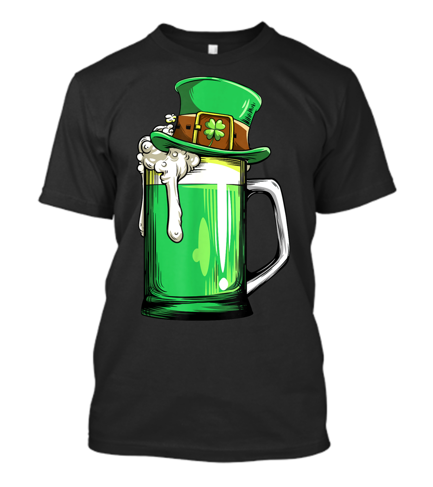 Green Beer Mug Leprechaun Hat St Patricks Day Men Drinking T-Shirt