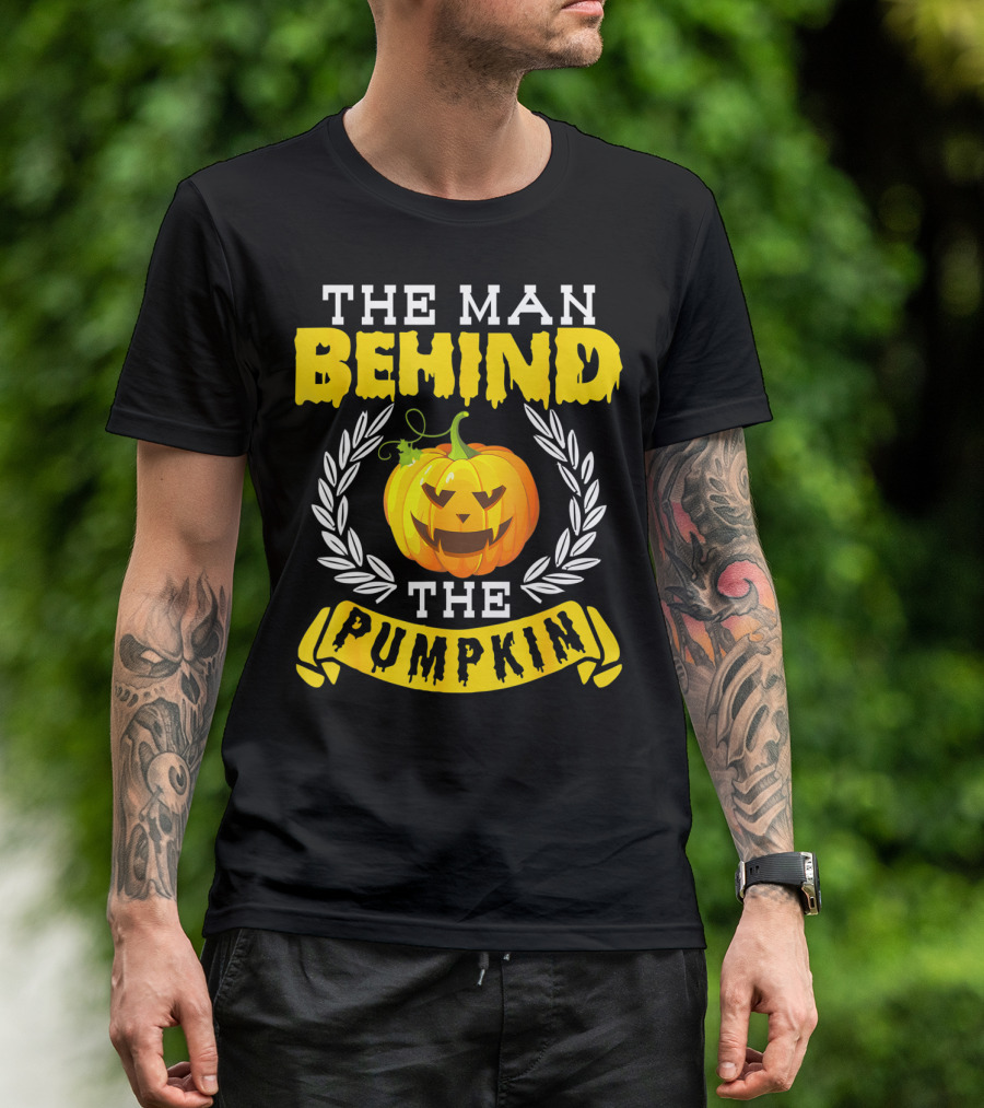 The Man Behind The Pumpkin Halloween Funny Party T-Shirt