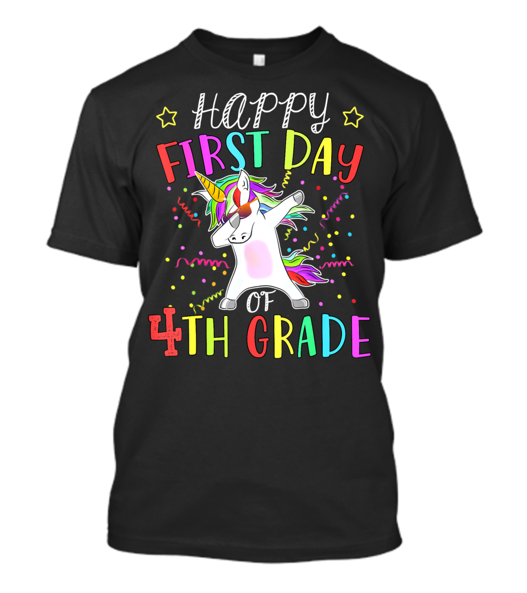 Happy First Day Of 4th Grade Unicorn Dabbing T-Shirt