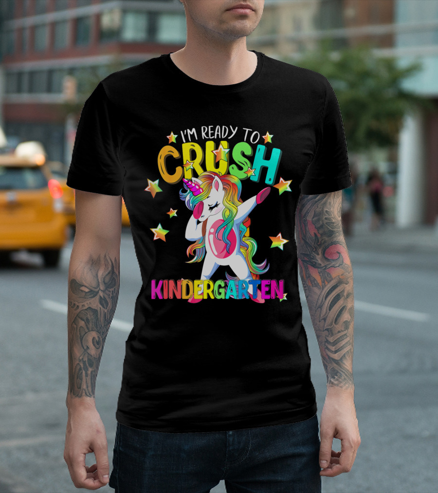 I'm Ready To Crush Kindergarten Dabbing Unicorn Back To School Girls T-Shirt