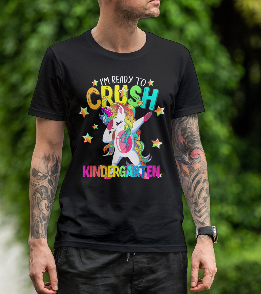 I'm Ready To Crush Kindergarten Dabbing Unicorn Back To School Girls T-Shirt
