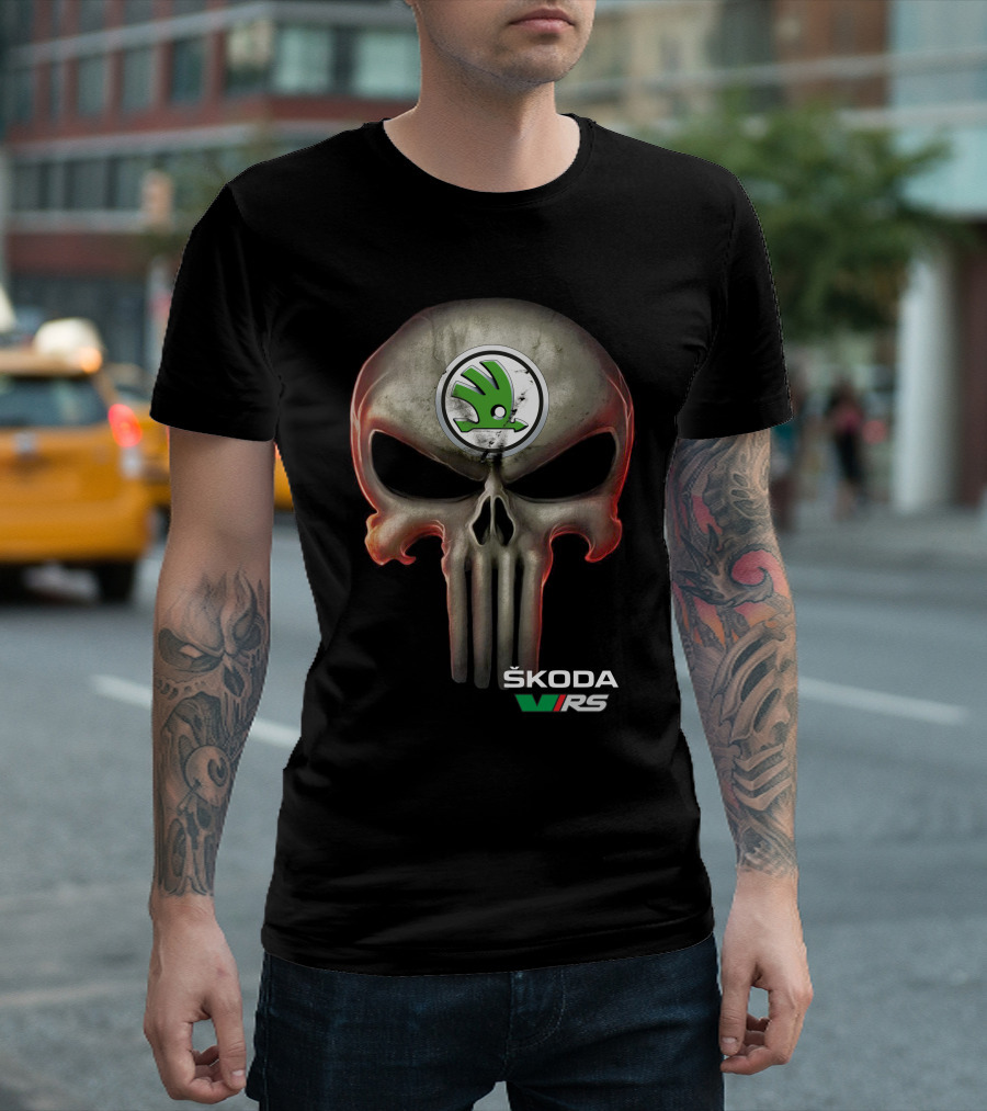 Škoda VRS Skull Punisher Emblem T-Shirt