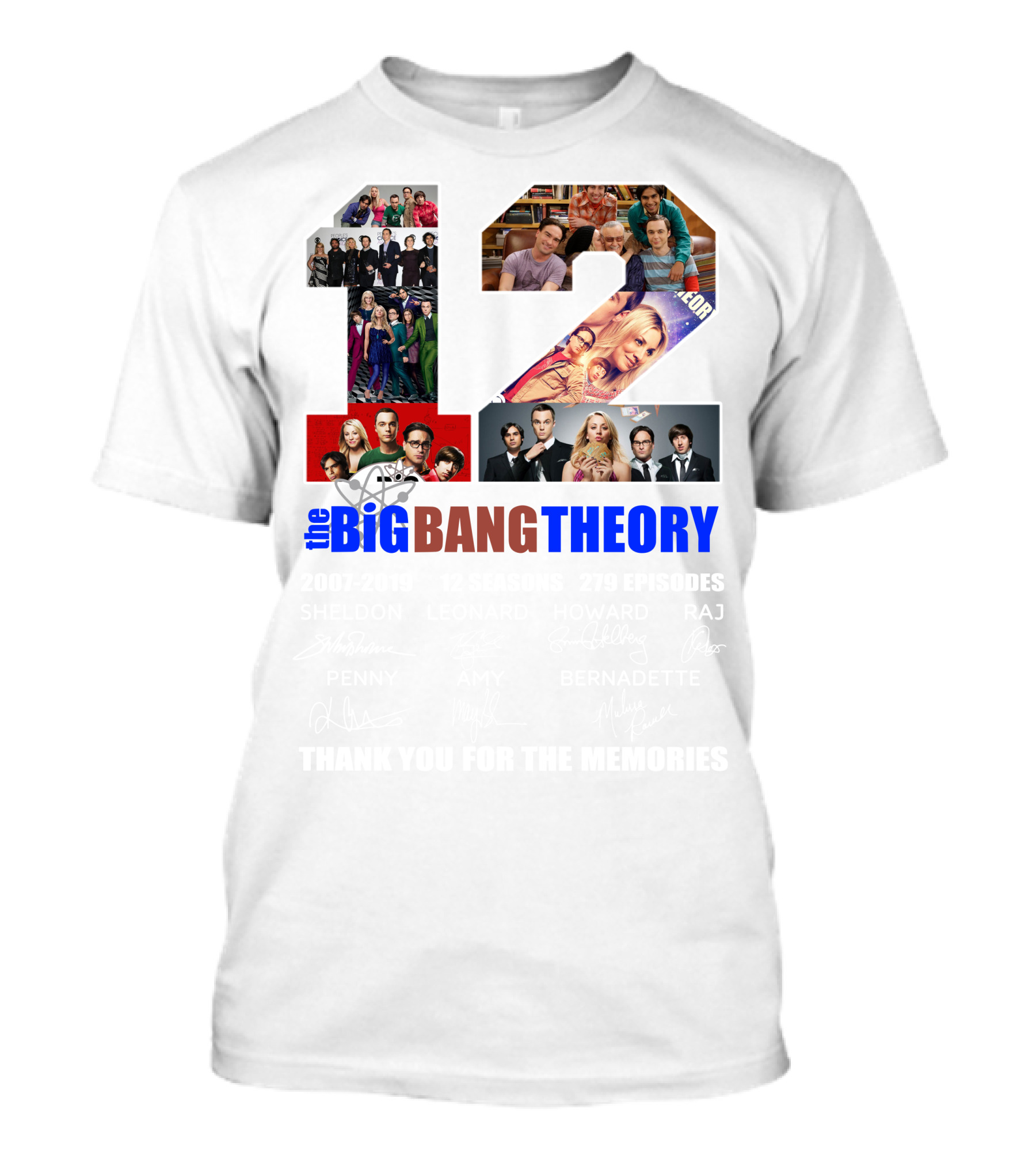 The Big Bang Theory 12 Seasons Cast Collage T-Shirt
