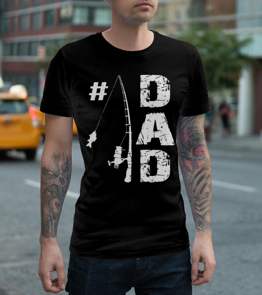 Dad Fishing Rod and Fish T-Shirt