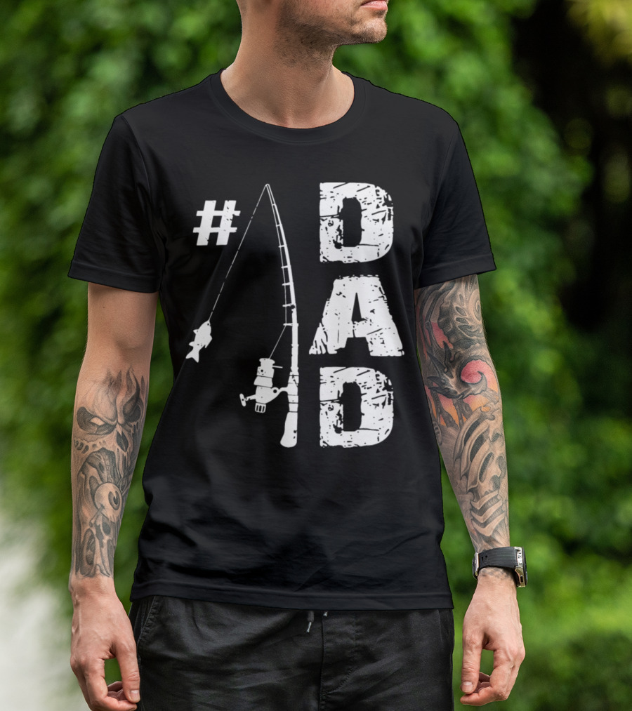 Dad Fishing Rod And Fish T-Shirt