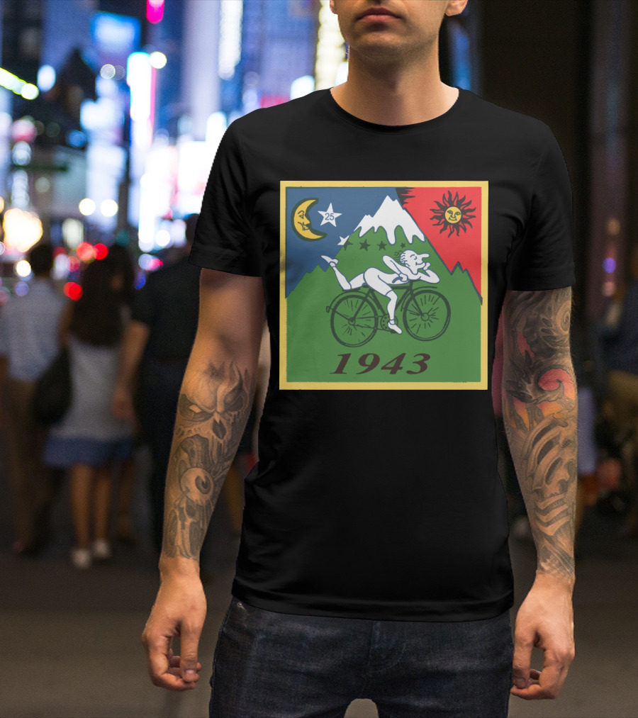 Albert Hofmann LSD Bicycle Day 1943 Moon Sun Mountain T-Shirt