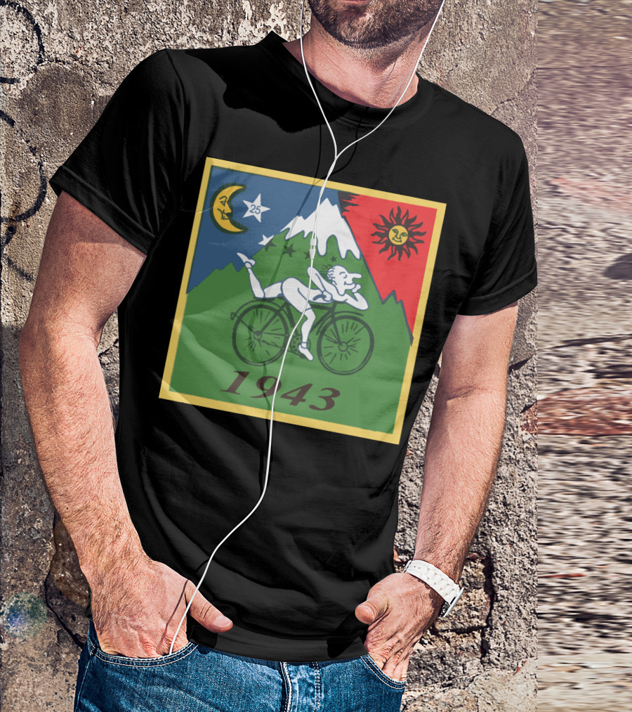 Albert Hofmann LSD Bicycle Day 1943 Moon Sun Mountain T-Shirt