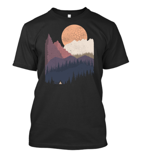 Be Wild Mountain Landscape With Moon And Forest T-Shirt