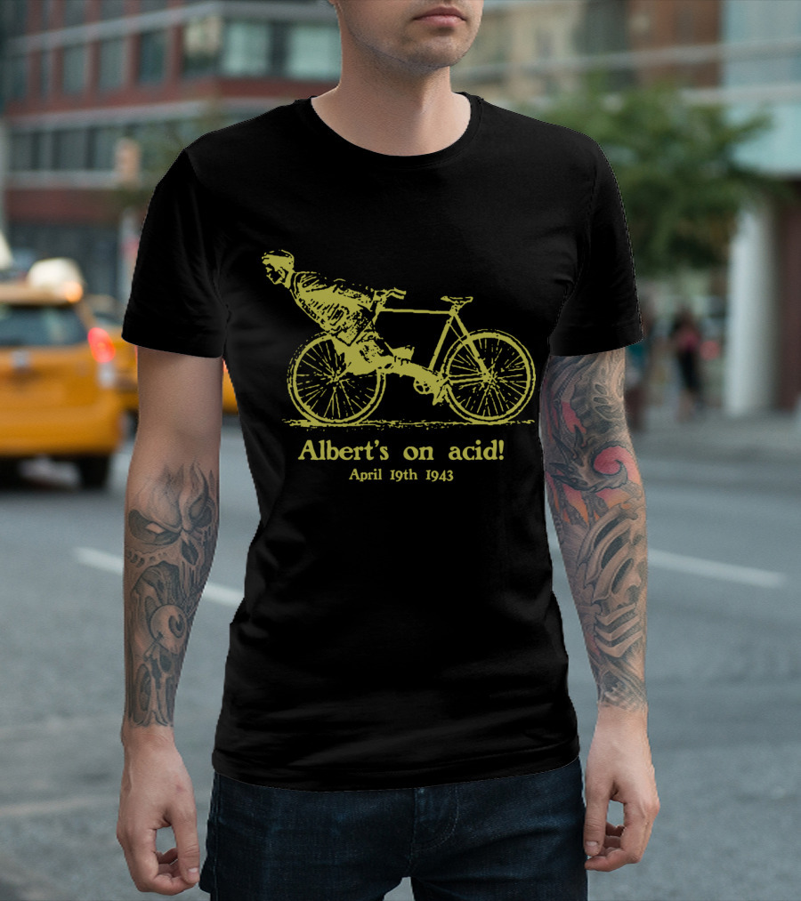 Albert's On Acid April 19th 1943 Bicycle Day Mellow Yellow T-Shirt