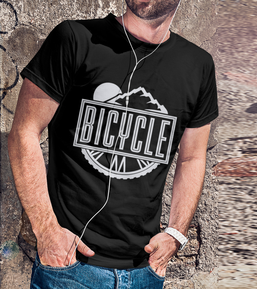 Bicycle Girls Bike Sport Riding Mountain Sunset T-Shirt