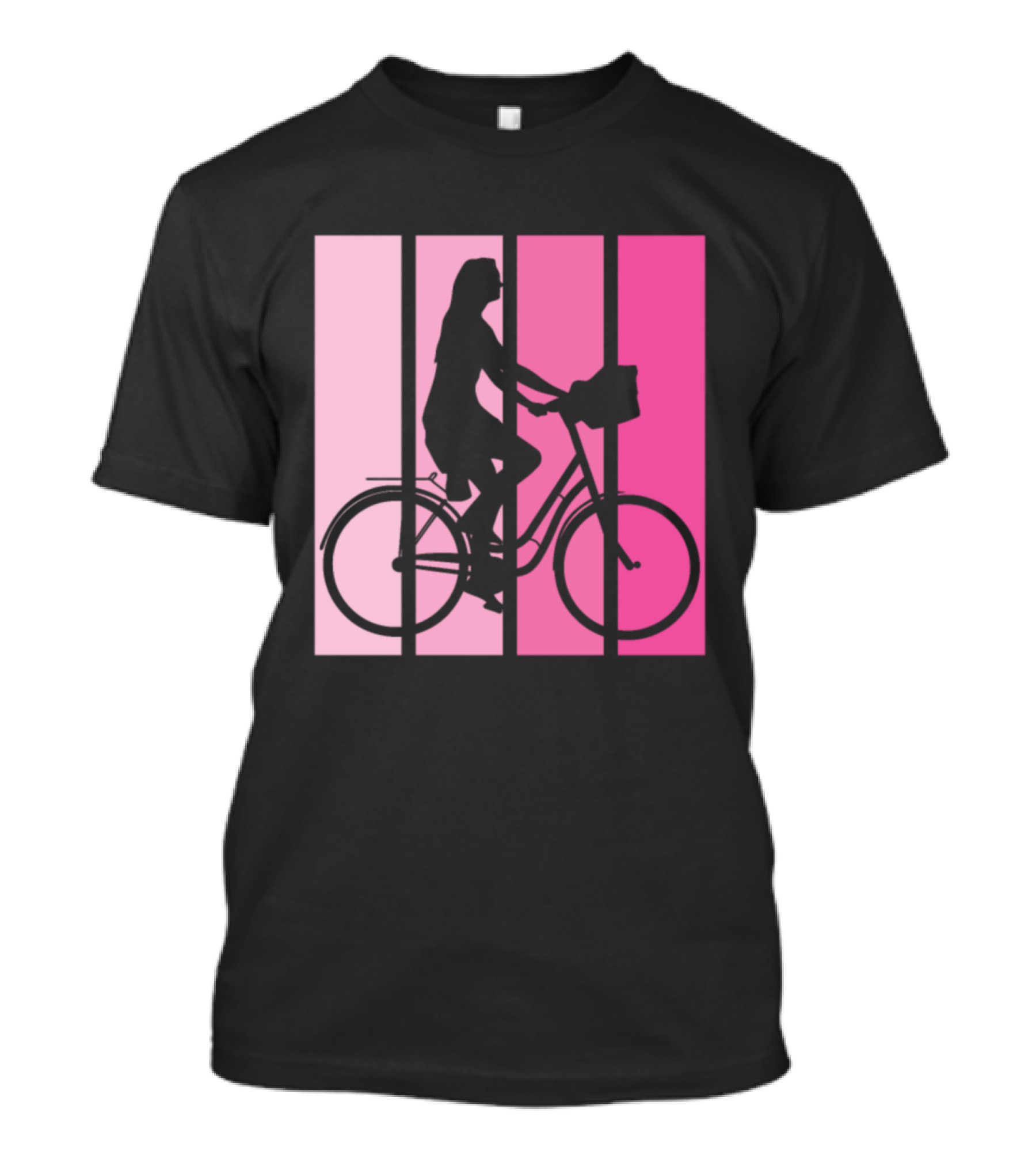 Bicycle Sport Hobby Girls Bike Silhouette Pink Gradient T-Shirt