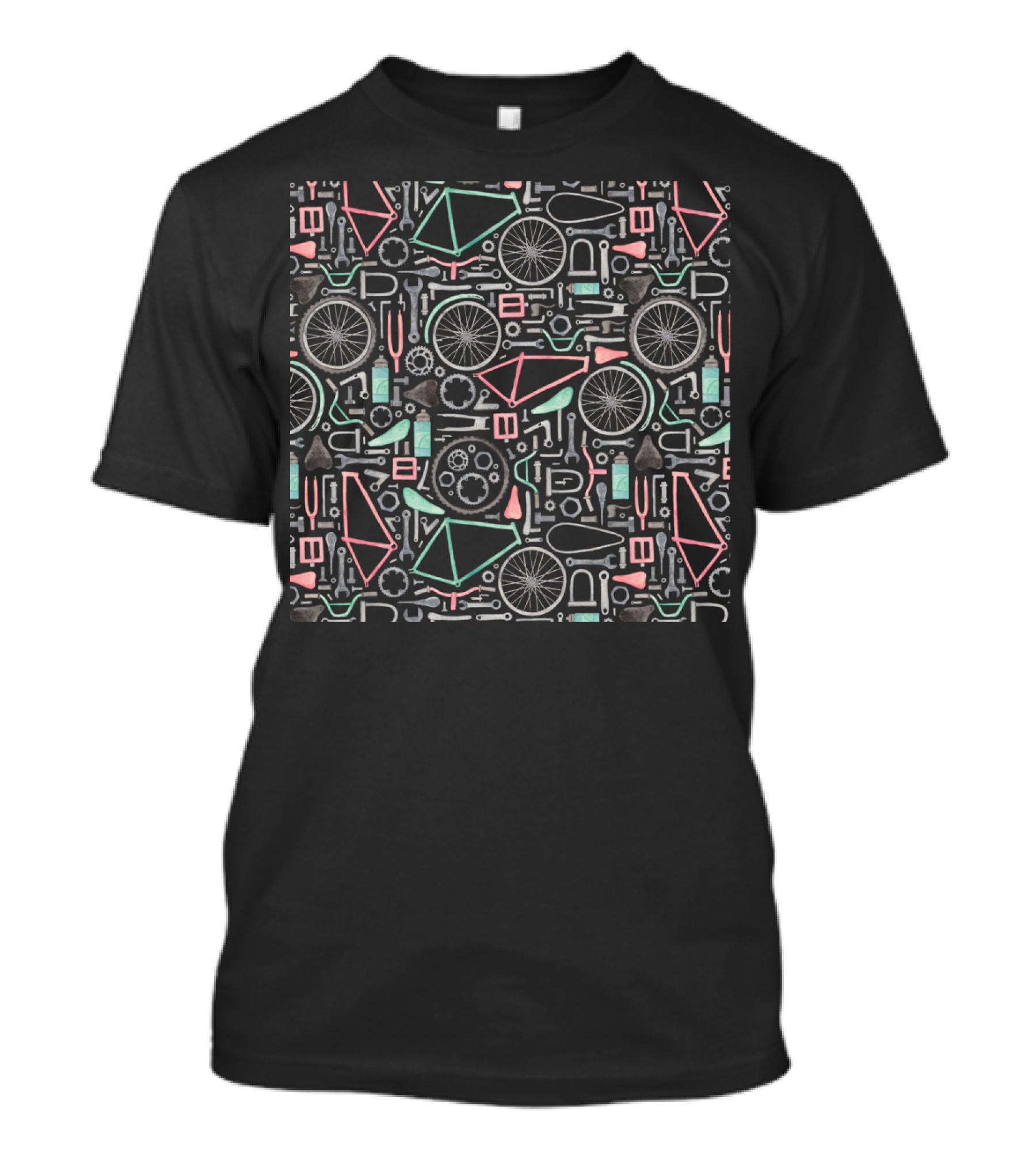 Bike Parts Colorful Bicycle Components T-Shirt
