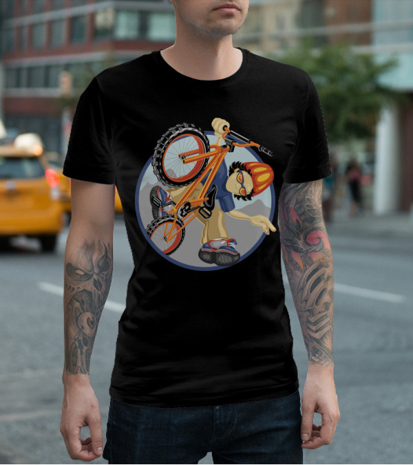 BMX Boy Extreme Stunt Rider With Helmet And Sunglasses T-Shirt