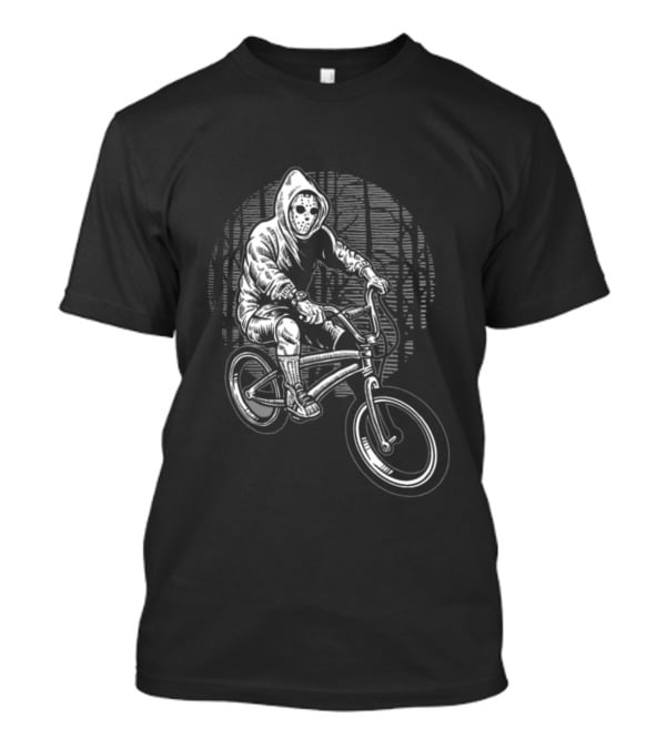 BMX Biker With Mask In Dark Forest T-Shirt