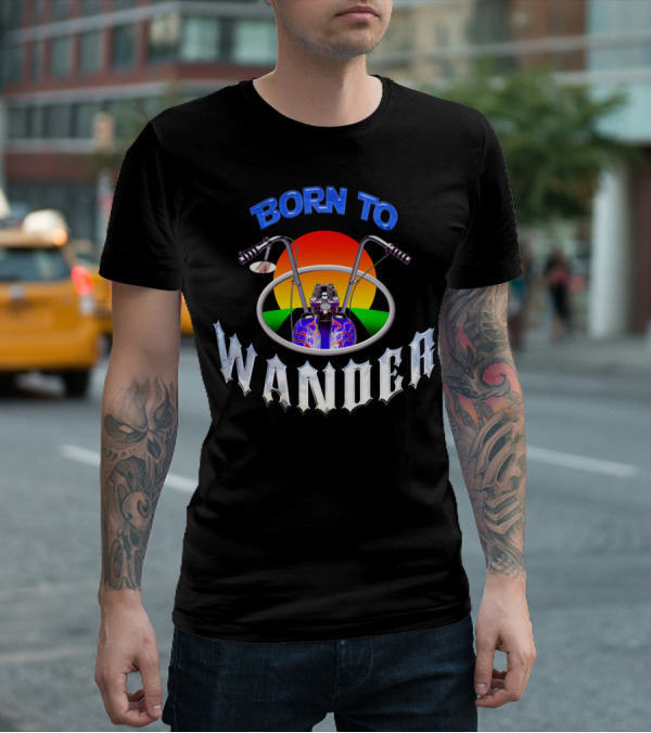 Born To Wander Motorcycle Sunset Journey Adventure T-Shirt