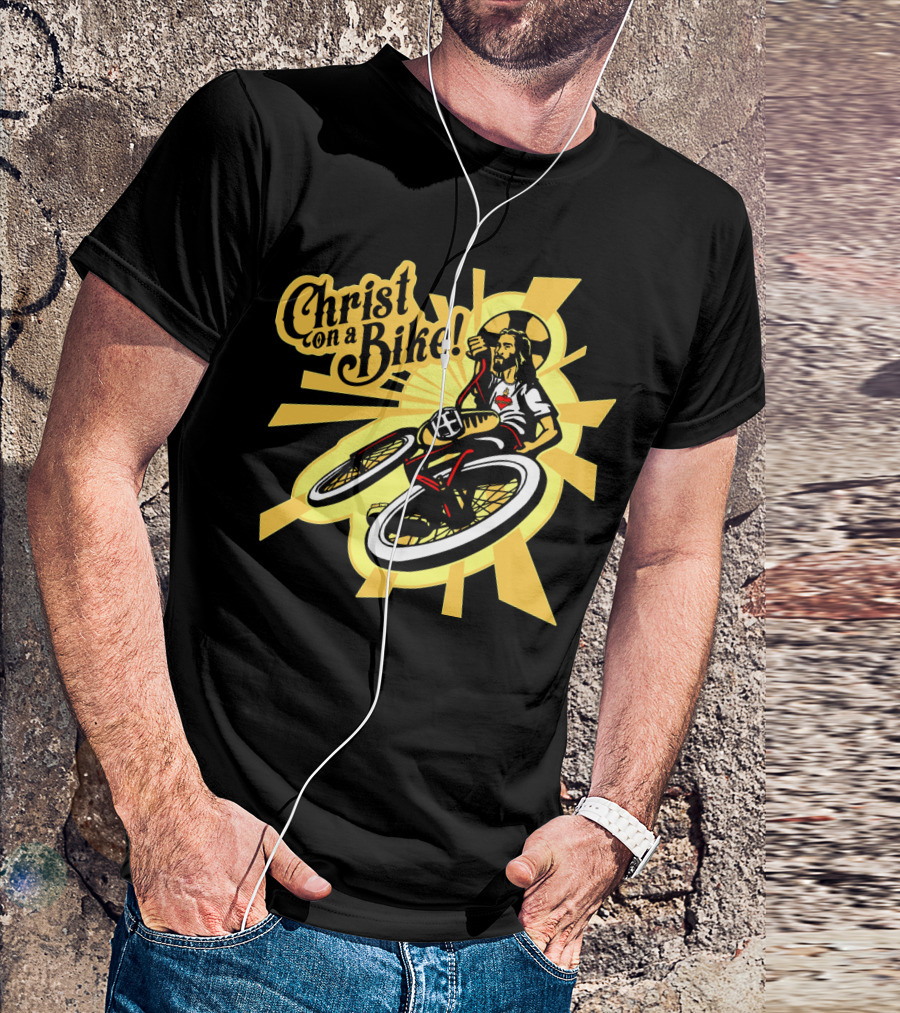 Christ On A Bike Retro Radiance Cycle Burst T-Shirt