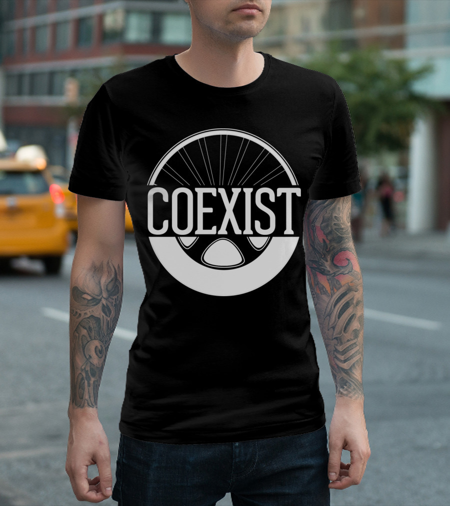 Coexist Bicycle Wheel Emblem T-Shirt