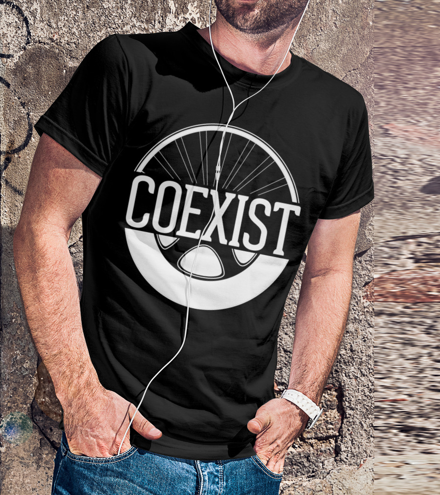 Coexist Bicycle Wheel Emblem T-Shirt