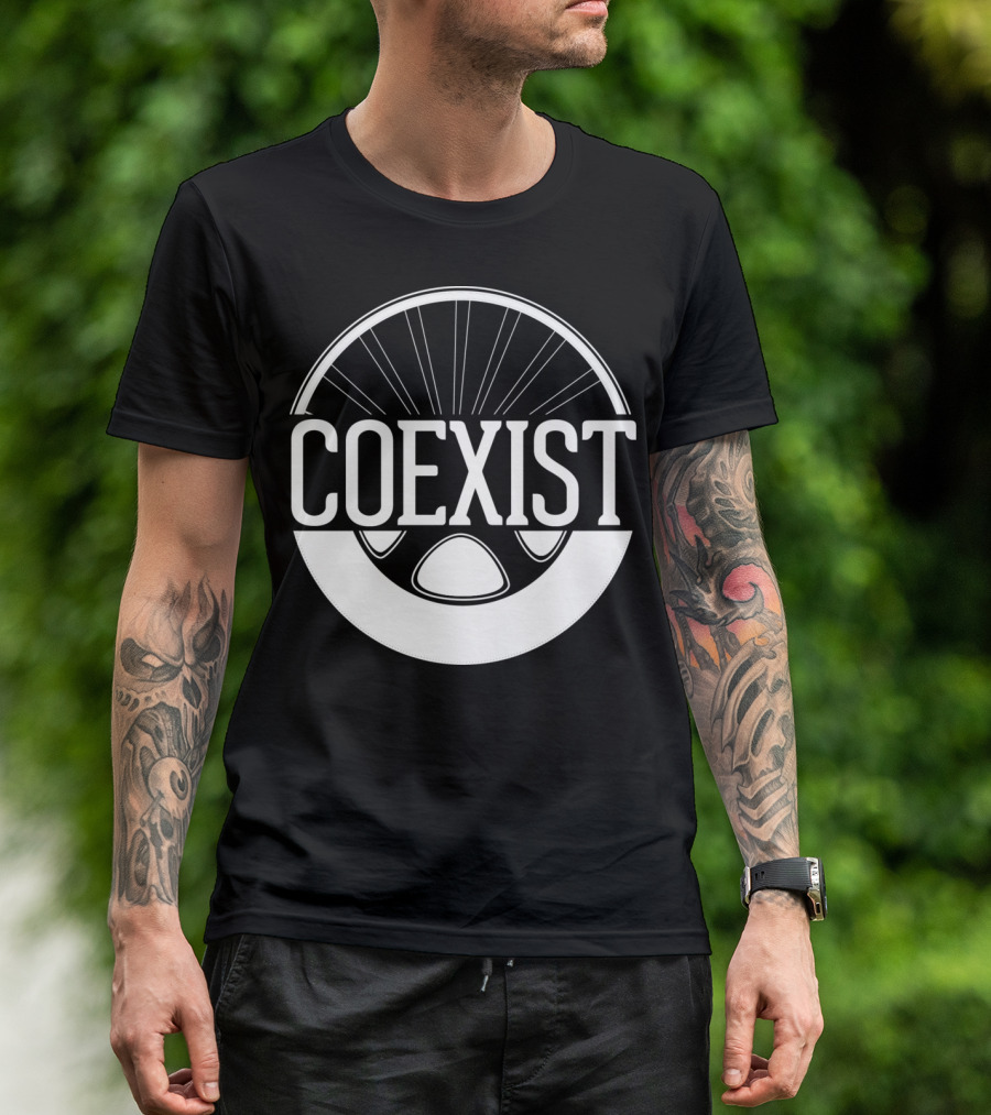 Coexist Bicycle Wheel Emblem T-Shirt