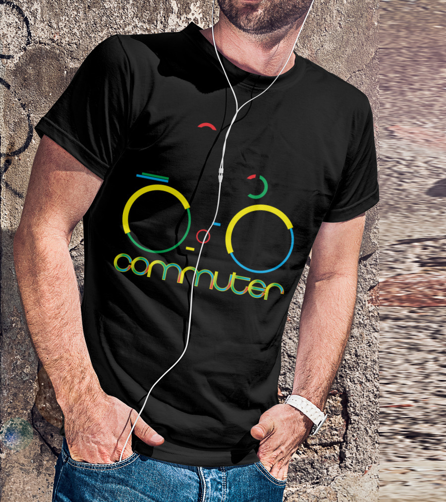 Commuter Bicycle Graphic Multicolor T-Shirt