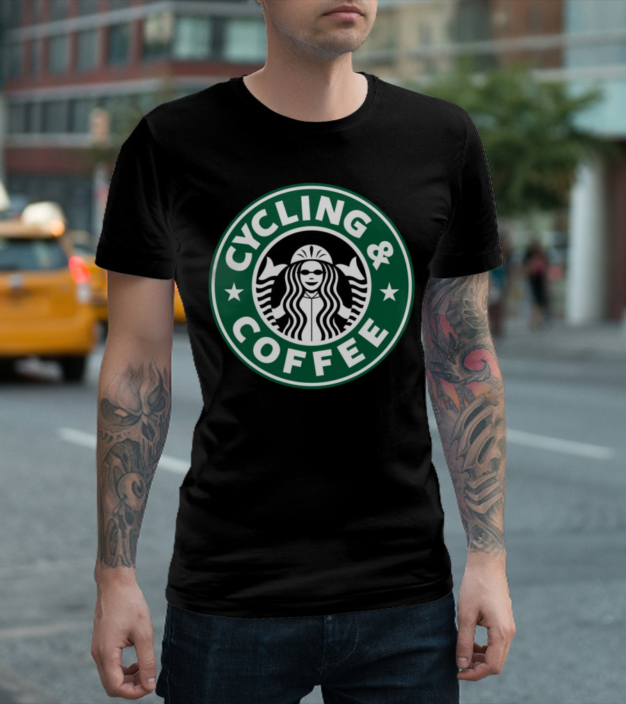 Cycling And Coffee Logo Parody Starbucks T-Shirt