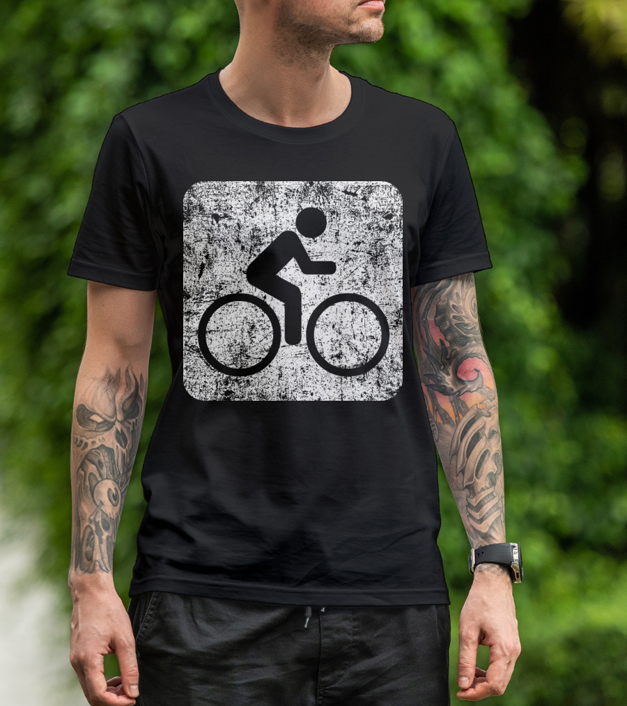 Cycling Sign Grunge Style Iconic Bicycle T-Shirt