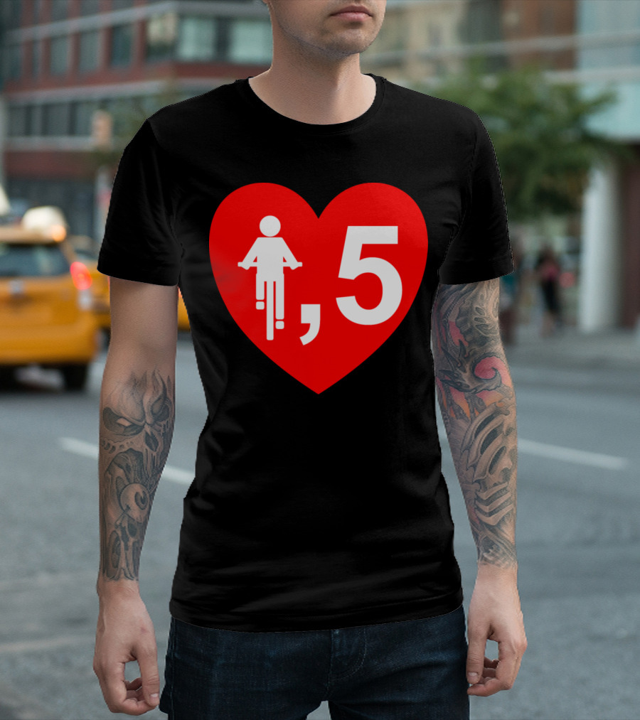 Cyclist Heart 5 Red T-Shirt