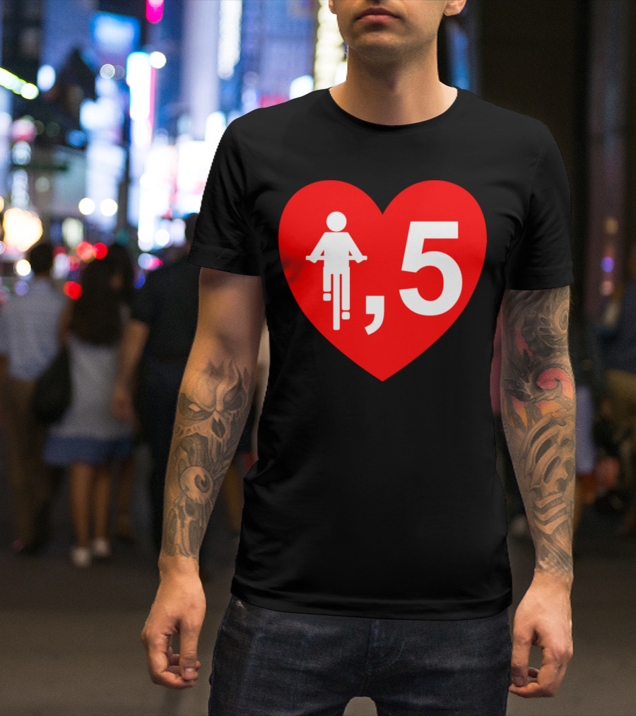 Cyclist Heart 5 Red T-Shirt