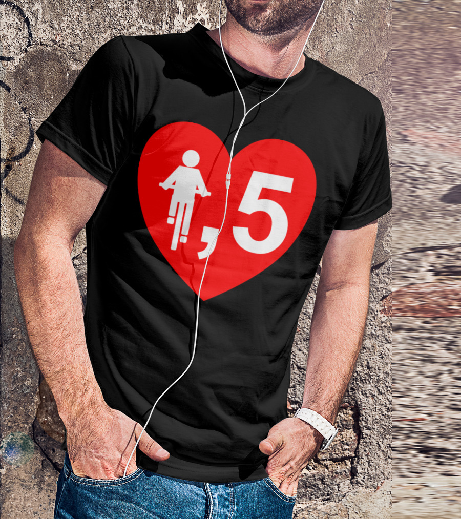 Cyclist Heart 5 Red T-Shirt