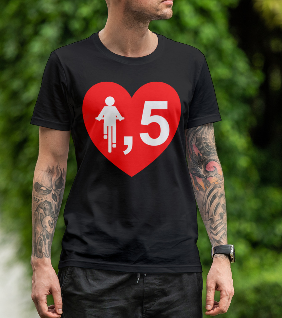 Cyclist Heart 5 Red T-Shirt