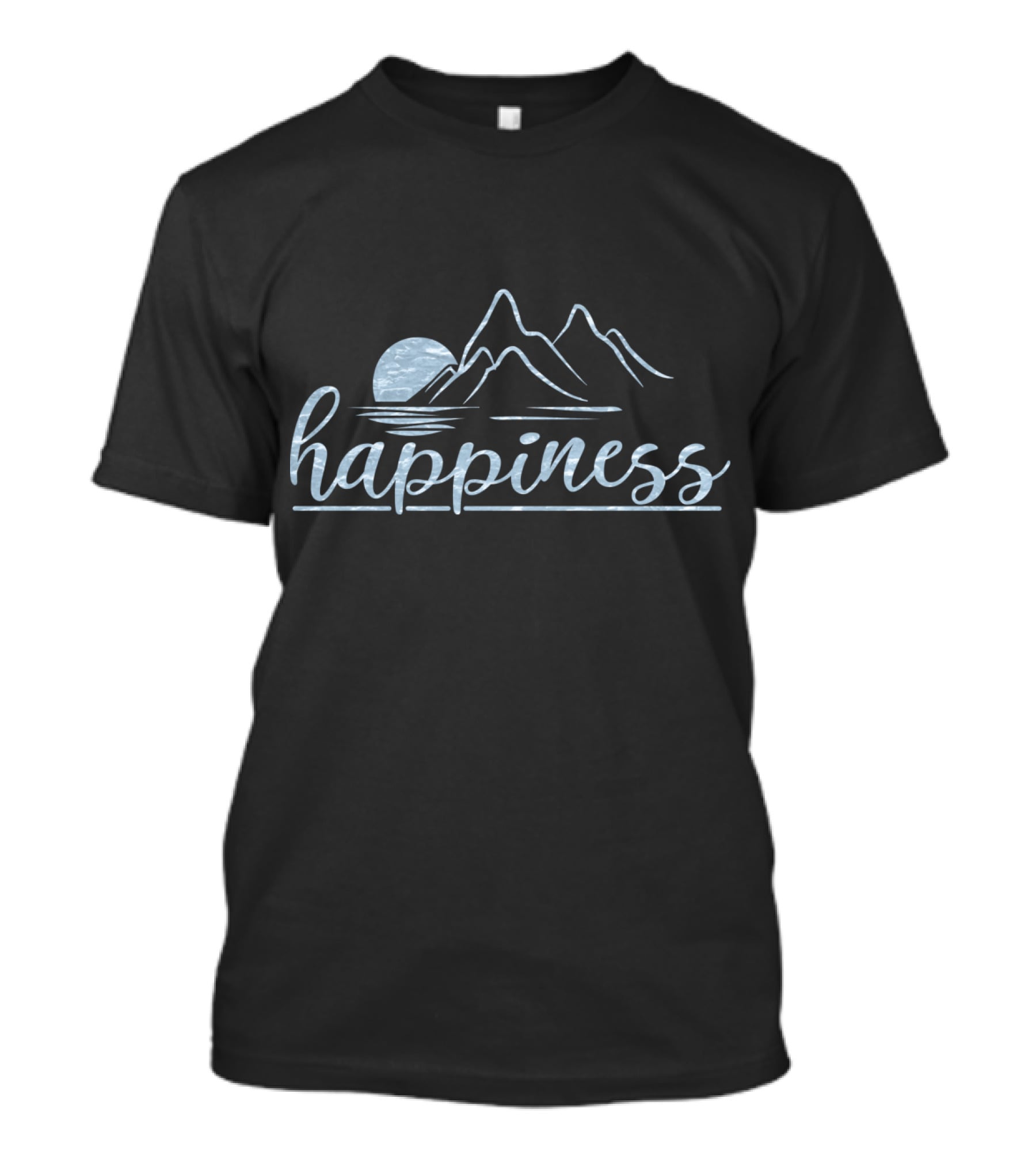Happiness Mountains And Moon Scene T-Shirt