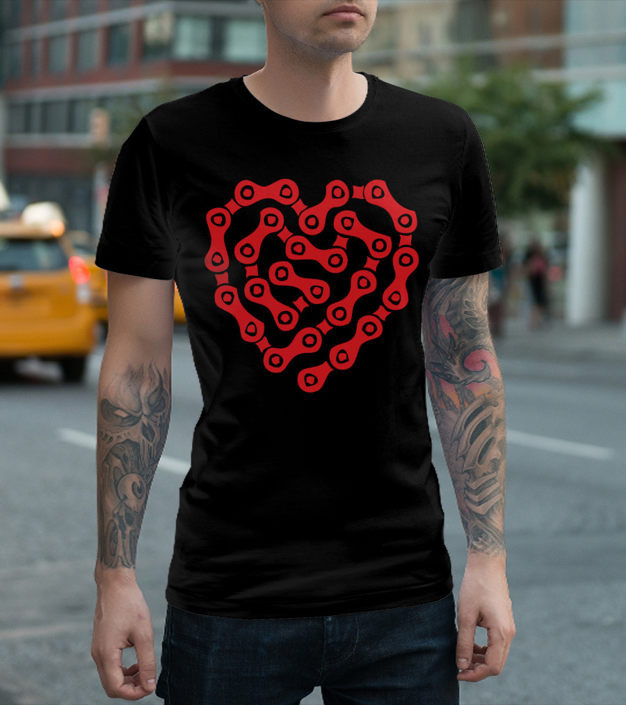 Hertzblut Heart-Shaped Red Bicycle Chain T-Shirt