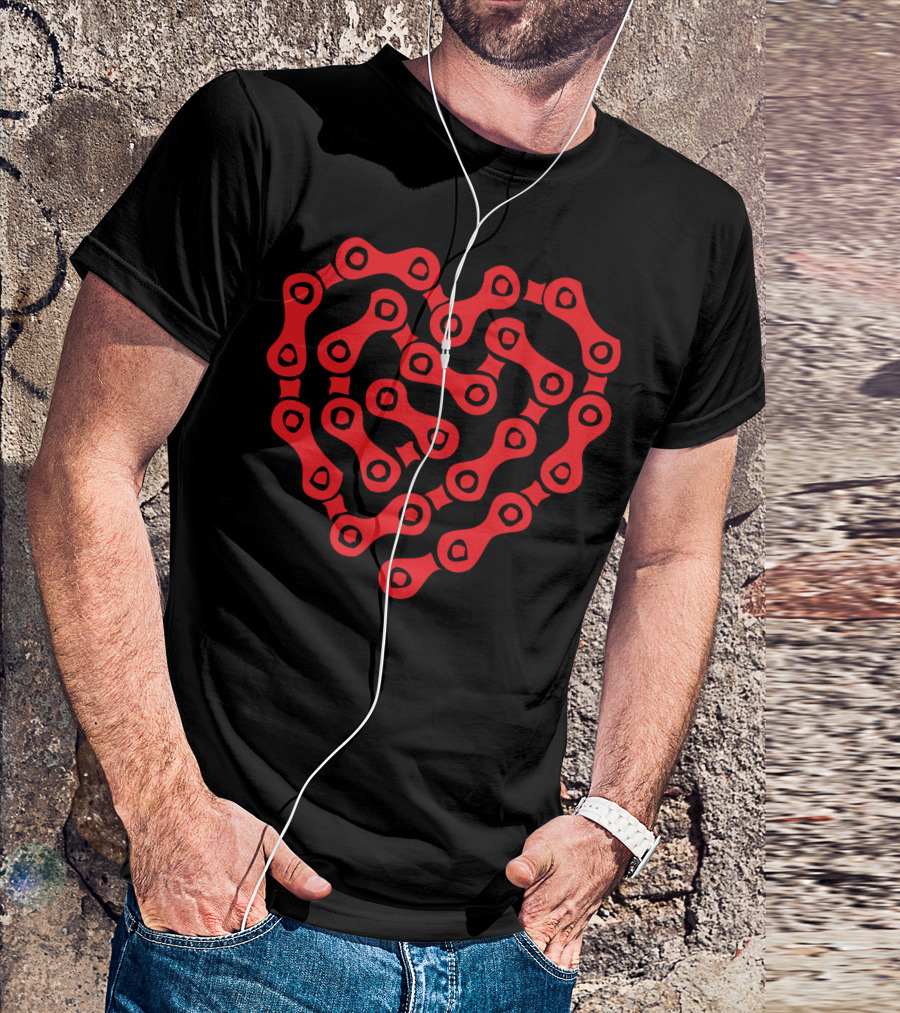 Hertzblut Heart-Shaped Red Bicycle Chain T-Shirt