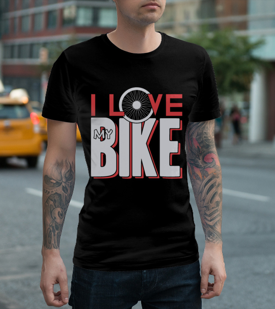 I Love My Bike Bicycle Wheel T-Shirt