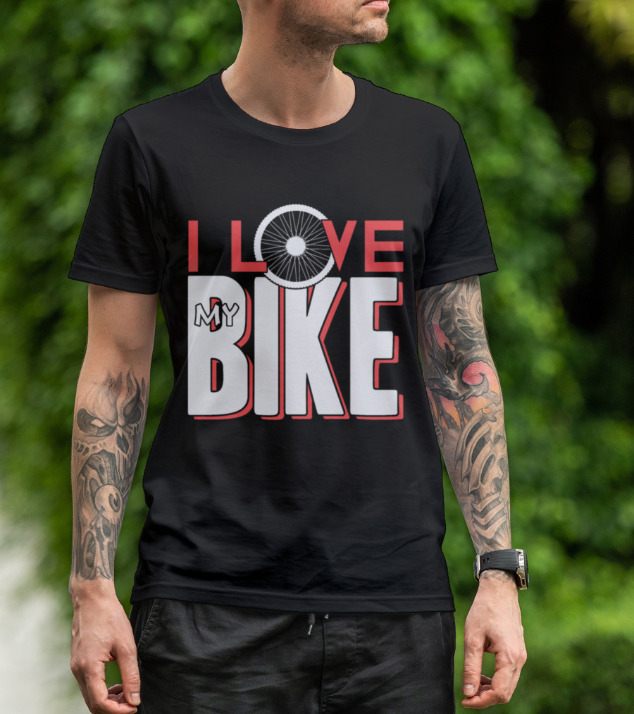 I Love My Bike Bicycle Wheel T-Shirt