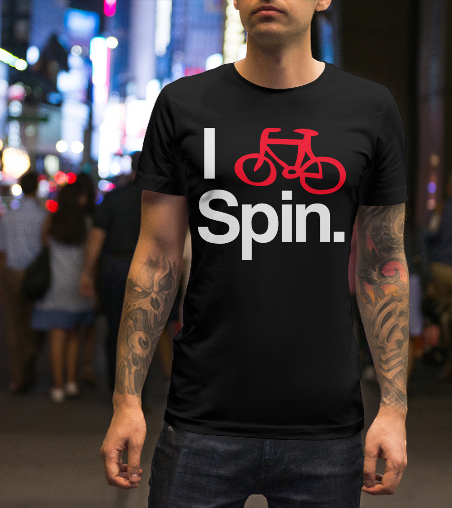 I Spin Bike Cycling Biking Workout With Red Bicycle T-Shirt