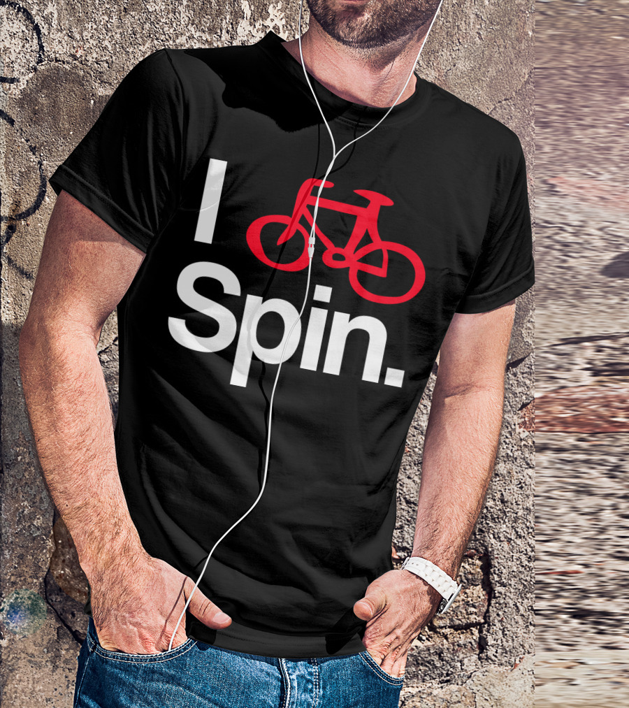 I Spin Bike Cycling Biking Workout With Red Bicycle T-Shirt